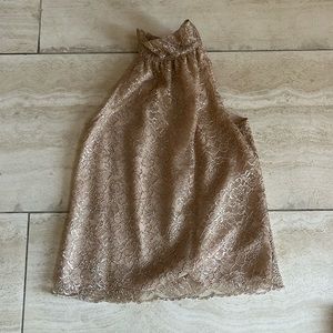 Champagne Lace Halter Top